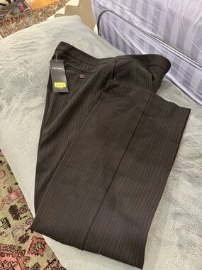 Karen Kane Brown Pinstripe Straight Leg Pants